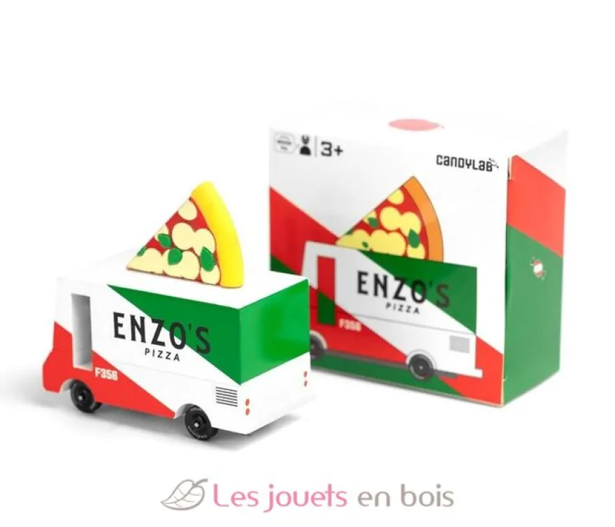 Pizza Van vert, blanc et rouge - Candylab