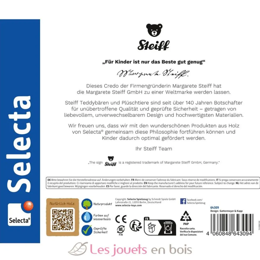 Planche de motricité Ours Steiff bleu - Selecta