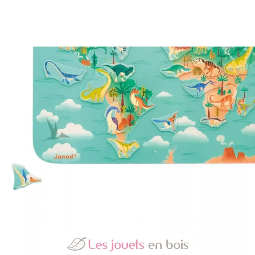 Planisphère magnétique en bois Dino - Janod