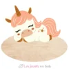 Plaque de porte en bois personnalisable Licorne - Vintiun