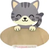 Plaque de porte en bois personnalisable Chat - Vintiun