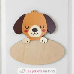 Plaque de porte en bois personnalisable Chien - Vintiun