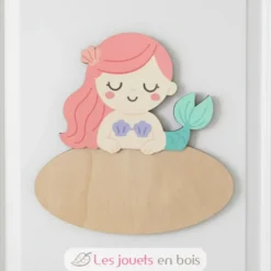 Plaque de porte en bois personnalisable Sirène - Vintiun
