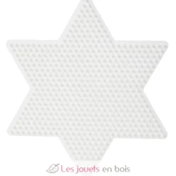 Plaque grande étoile perles plastique Midi blanche - Hama