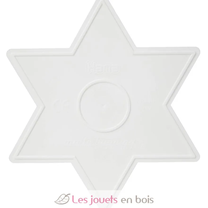Plaque grande étoile perles plastique Midi blanche - Hama