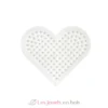 Plaque petit cœur perles plastique Midi blanche - Hama