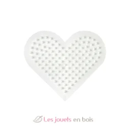 Plaque petit cœur perles plastique Midi blanche - Hama
