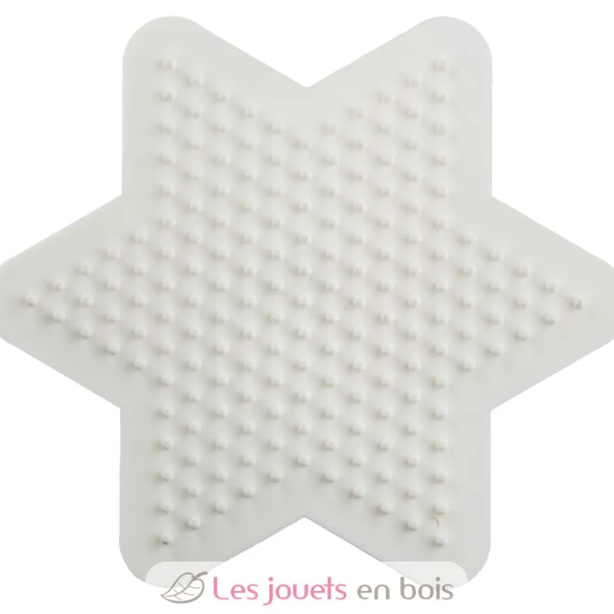 Plaque petite étoile perles plastique Midi blanche - Hama
