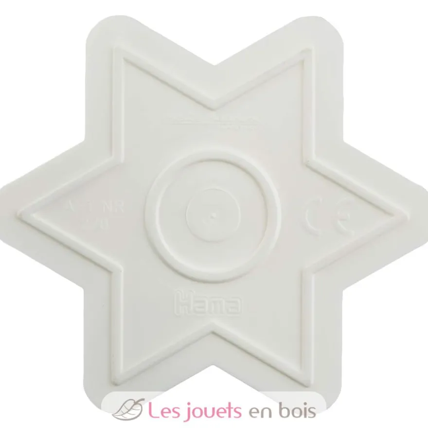 Plaque petite étoile perles plastique Midi blanche - Hama