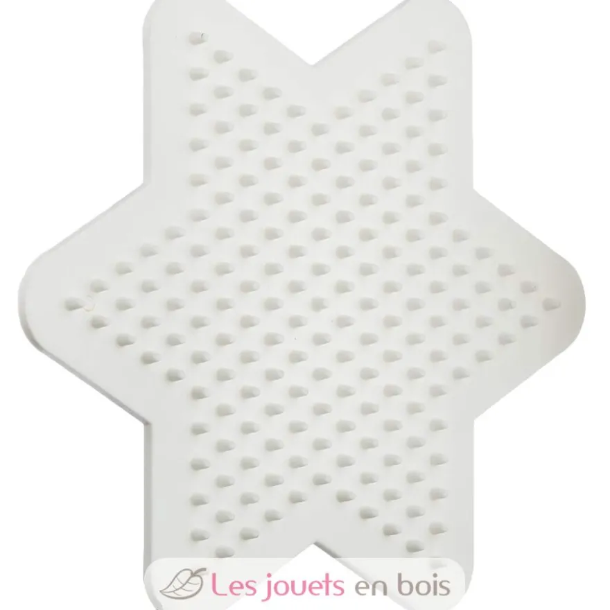 Plaque petite étoile perles plastique Midi blanche - Hama