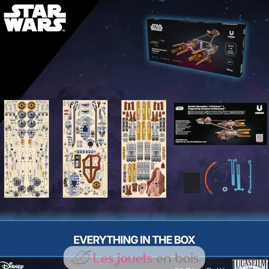 Podracer d’Anakin Skywalker - Puzzle 3D mécanique en bois - Ugears