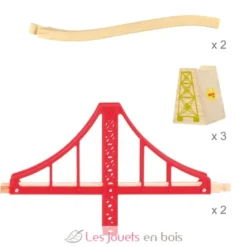 Pont suspendu à trois travées - Bigjigs Toys