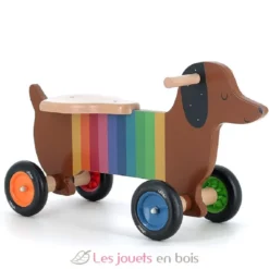 Porteur en bois chien multicolore - Vilac