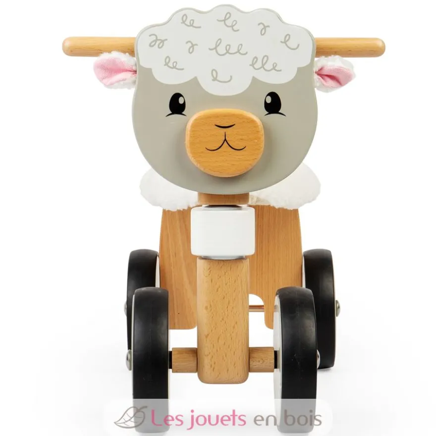 Porteur en bois mouton blanc - Bigjigs Toys