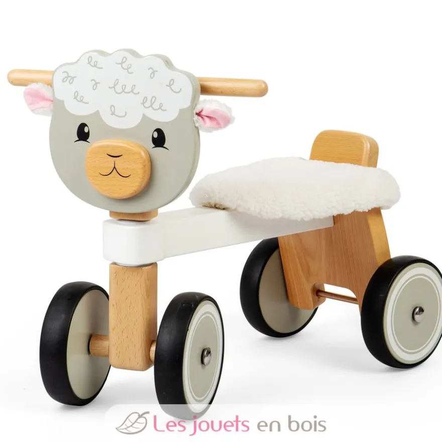 Porteur en bois mouton blanc - Bigjigs Toys