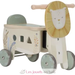 Porteur lion en bois avec formes à encastrer - Little Dutch