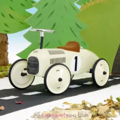 Porteur voiture en métal blanc crème - Vilac