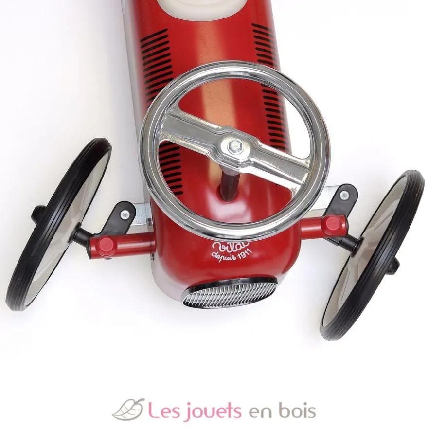 Porteur voiture vintage rouge et crème - Vilac
