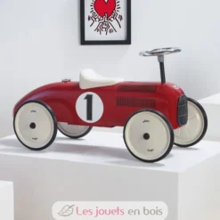 Porteur voiture vintage rouge et crème - Vilac