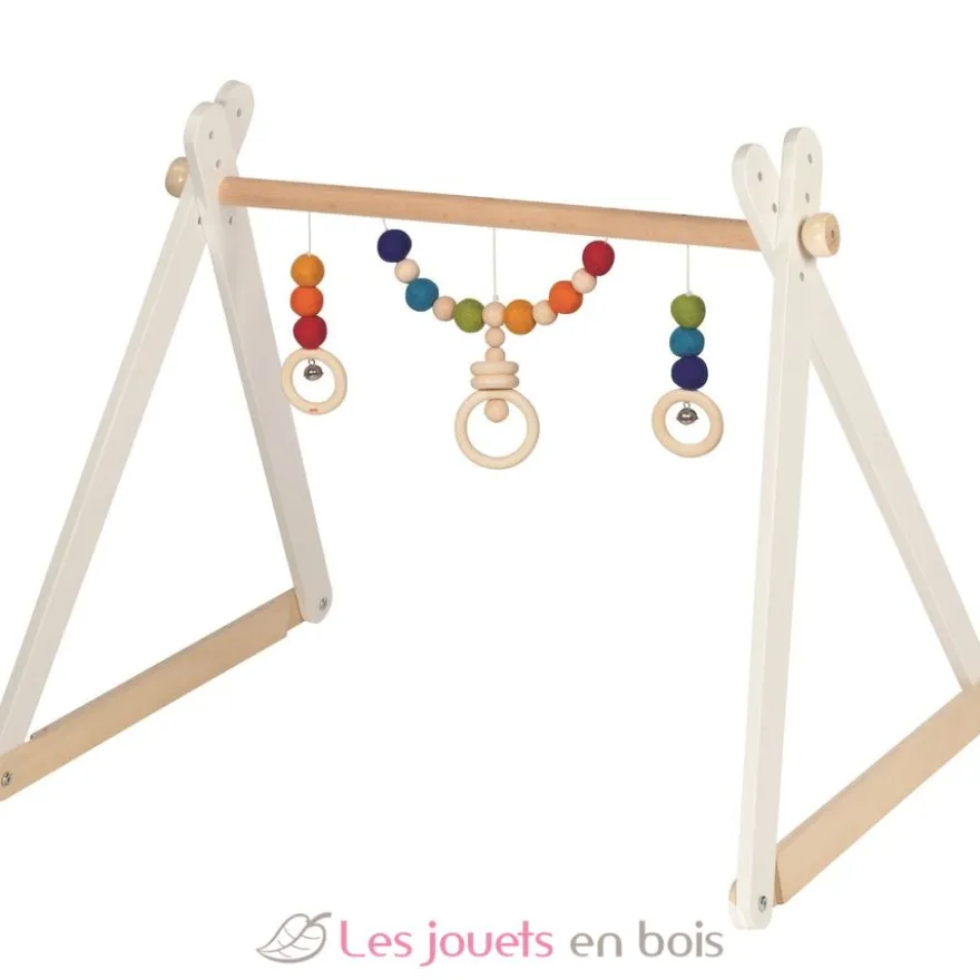 Portique d'activités en bois arc-en-ciel - Goki