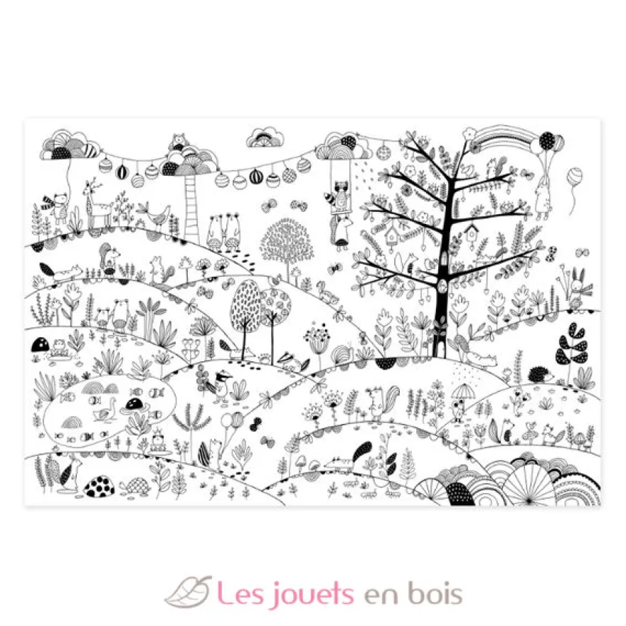 Poster à colorier Forêt enchantée XL - Label'Tour Créations