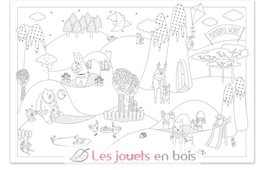 Poster à colorier Monde merveilleux XL - Label'Tour Créations