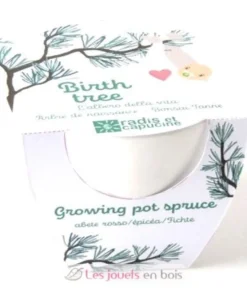 Pot céramique blanc 8 cm - Arbre de naissance - Radis et Capucine