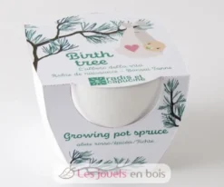Pot céramique blanc 8 cm - Arbre de naissance - Radis et Capucine