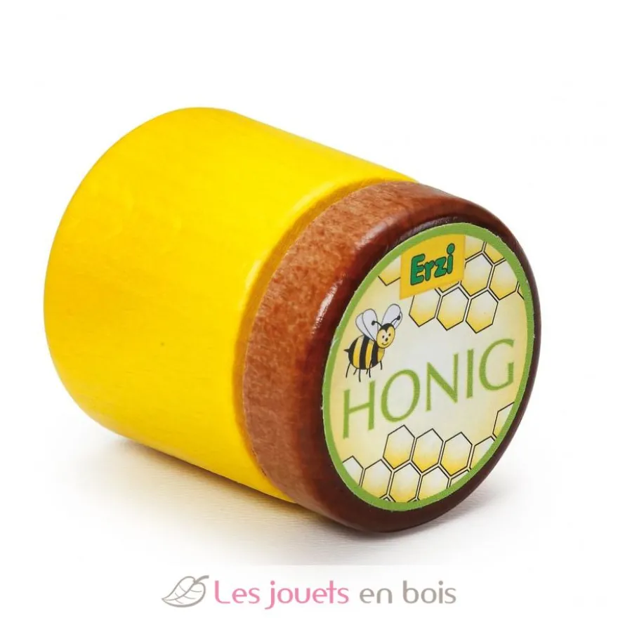 Pot de miel en bois jaune - Erzi