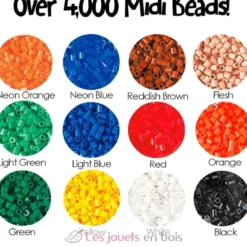 Pot 4000 perles plastique Midi jaune - Hama