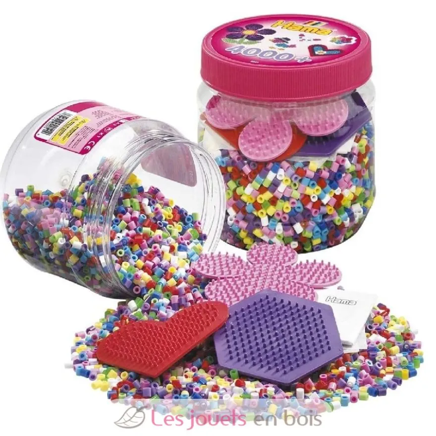 Pot 4000 perles plastique Midi rose - Hama