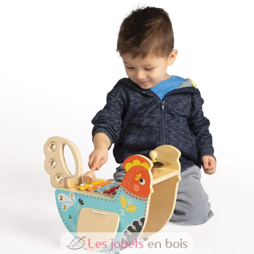 Poule musicale en bois - Manhattan Toy