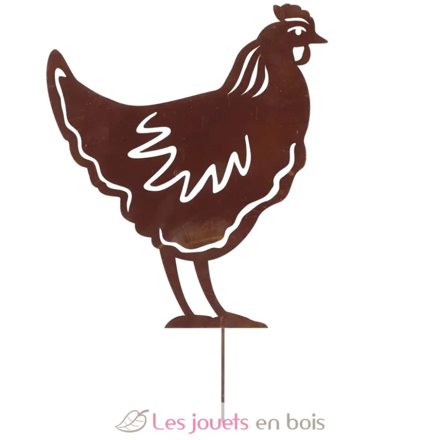 Poule sur pique en acier rouillé - Esschert Design