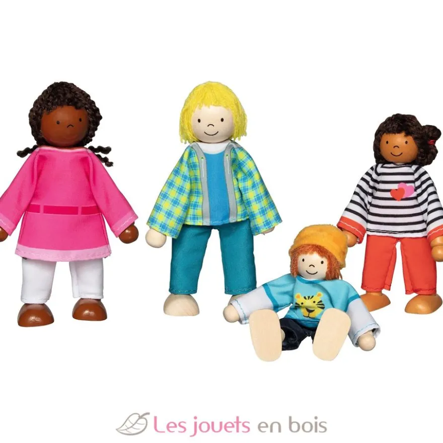 Poupées flexibles famille métissée - Goki