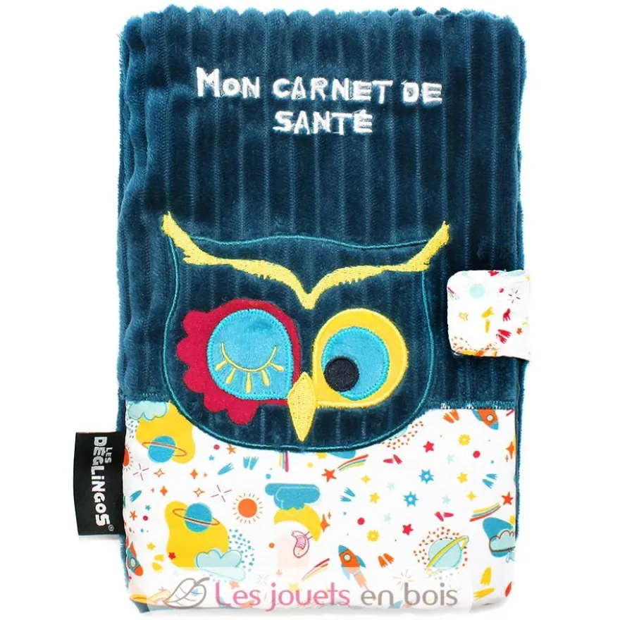 Protège carnet de santé Astros le hibou bleu - Les Déglingos