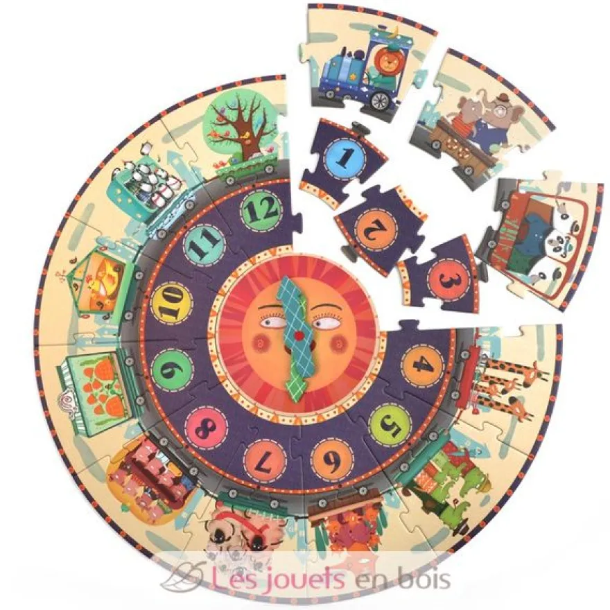 Puzzle auto-correcteur Horloge - Mideer