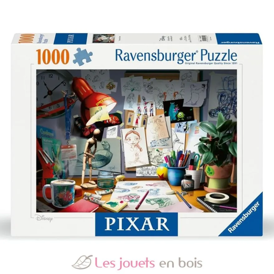 Puzzle Bureau d'artiste Pixar 1000 pcs - Ravensburger