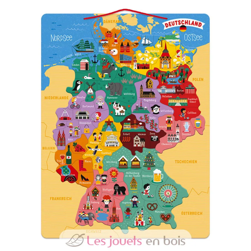 Puzzle carte d'Allemagne magnétique - Janod