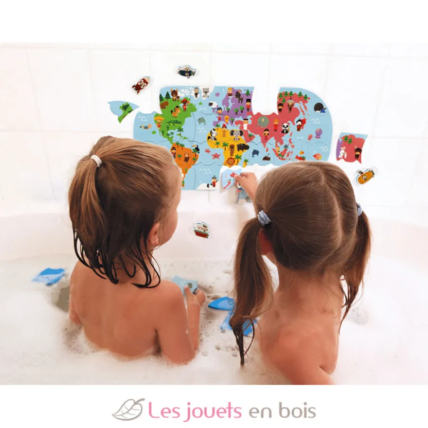 Puzzle carte des explorateurs du bain - Janod