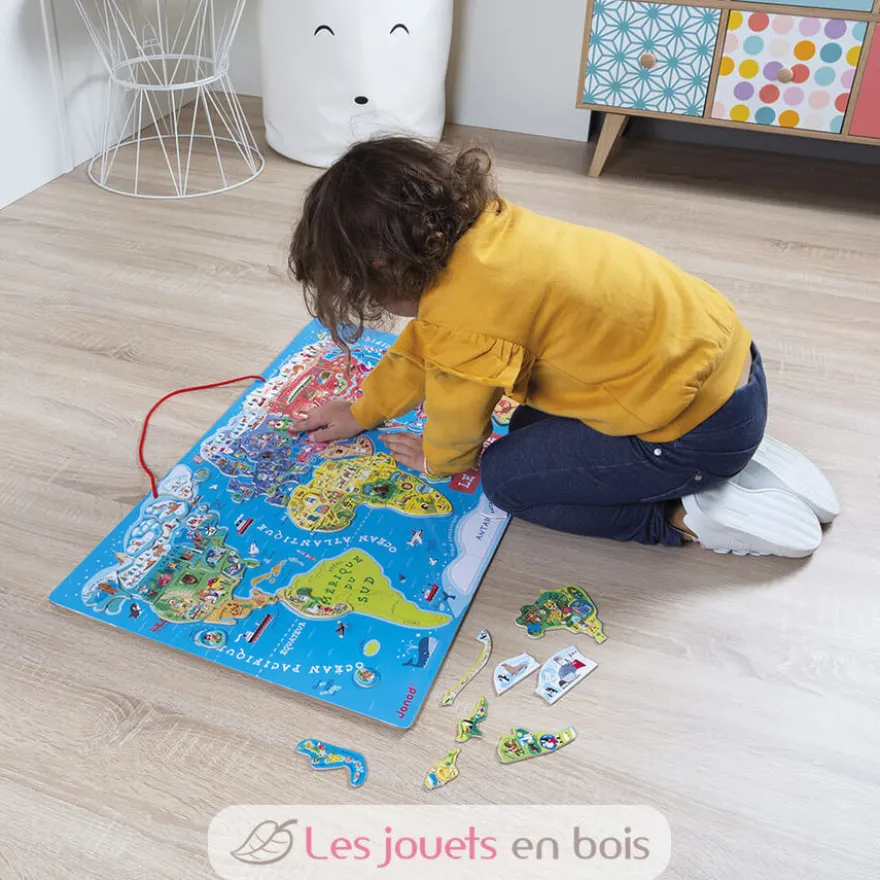 Puzzle Carte du Monde magnétique - Janod