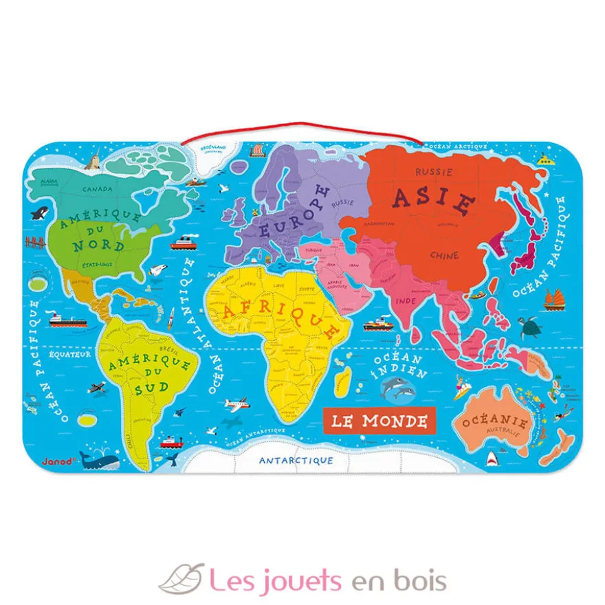 Puzzle Carte du Monde magnétique - Janod