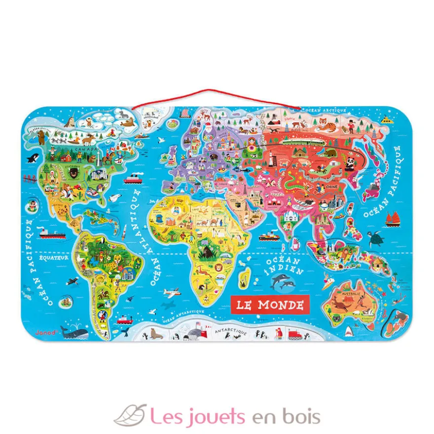 Puzzle Carte du Monde magnétique - Janod