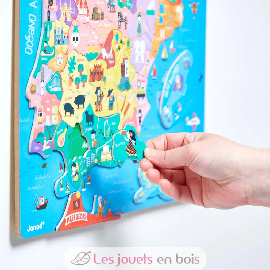 Puzzle carte Péninsule Ibérique magnétique - Janod