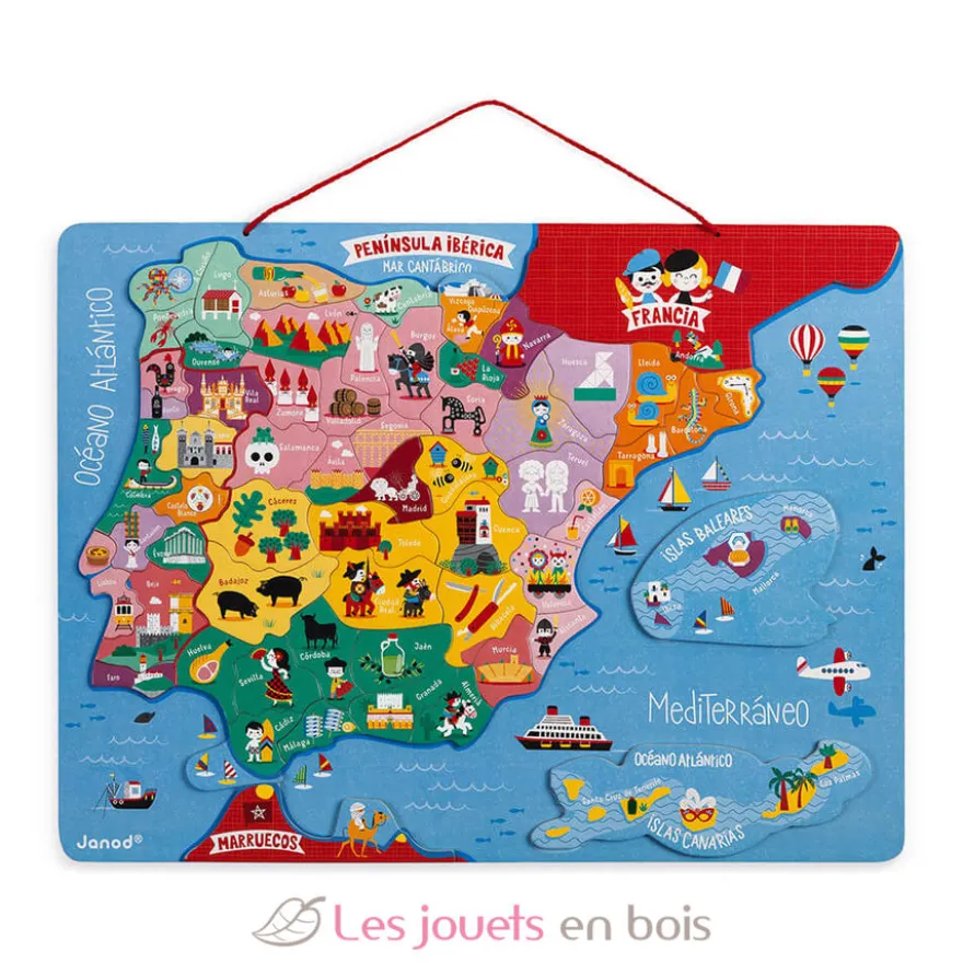 Puzzle carte Péninsule Ibérique magnétique - Janod