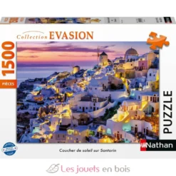 Puzzle Coucher de soleil sur Santorin 1500 pcs - Nathan