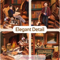 Puzzle 3D Agence de détectives Violin en bois - Book Nook - Tonecheer