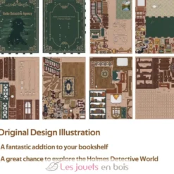 Puzzle 3D Agence de détectives Violin en bois - Book Nook - Tonecheer