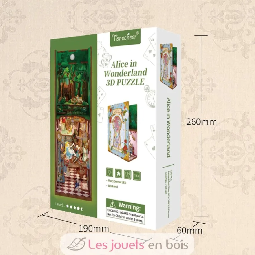 Puzzle 3D Alice au pays des merveilles - Book Nook - Tonecheer