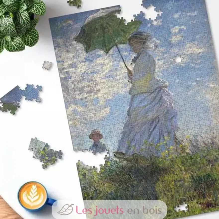 Puzzle d'art 1000 pièces - Femme à l'ombrelle Claude Monet - Ravensburger