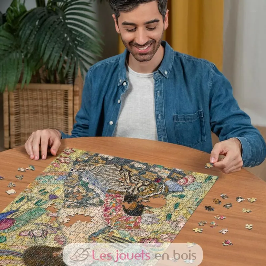 Puzzle d'art 1000 pièces - La dame à l’éventail Gustav Klimt - Ravensburger